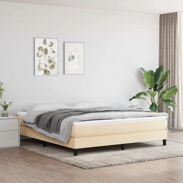 vidaXL Pocketveringmatras medium 160x200x20 cm stof crèmekleurig