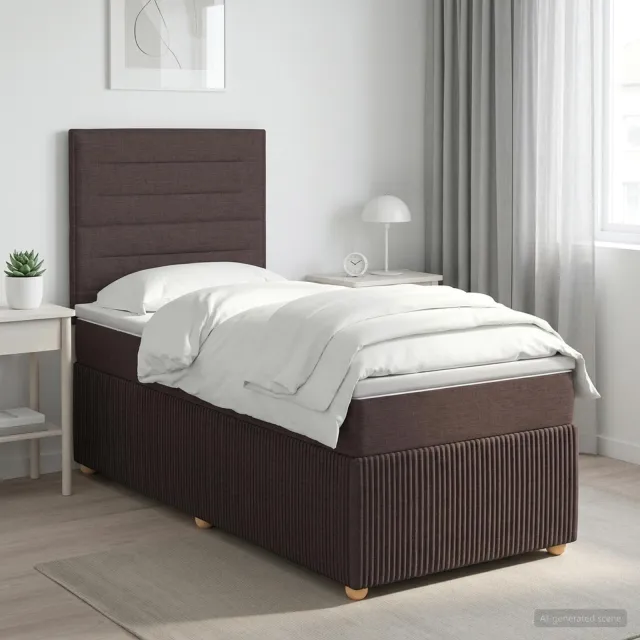 vidaXL Boxspringbed met matras Donkerbruin 80 x 200 cm Stof