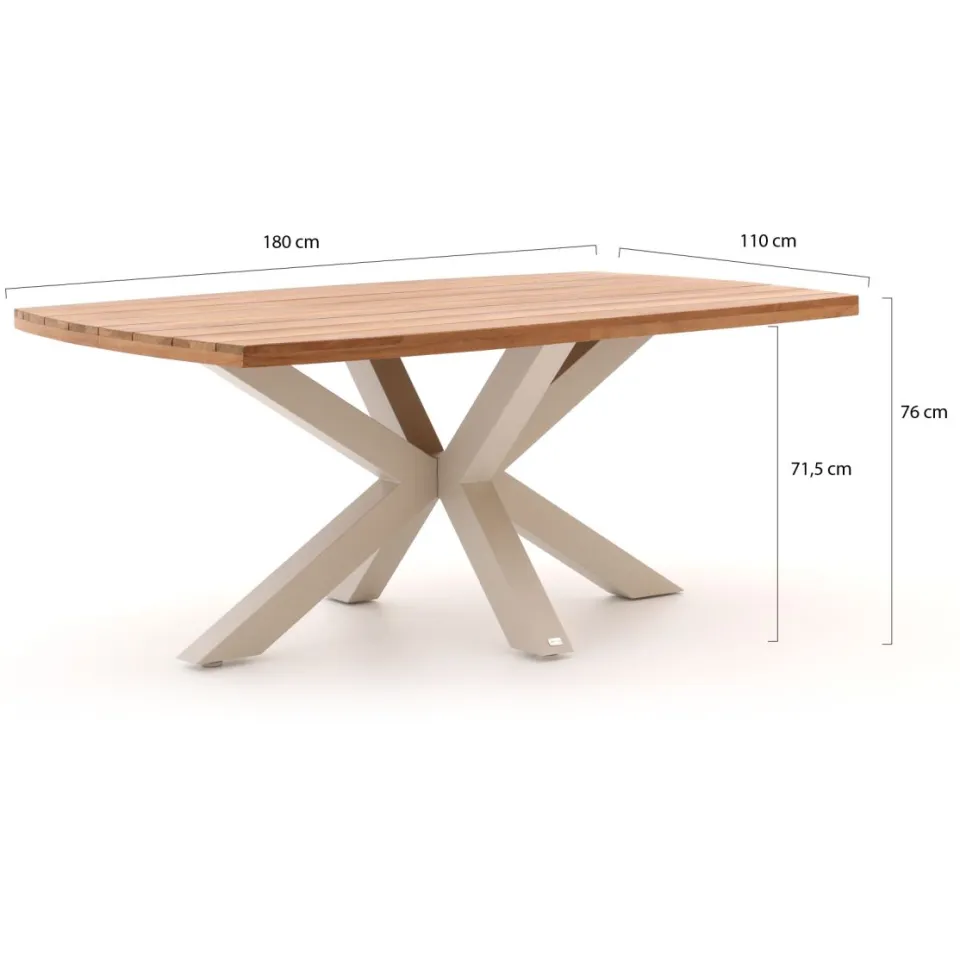 Bellagio tuinmeubelen Bellagio Panaro/Induno Deens Ovaal 180cm dining tuinset 5-delig stapelbaar bruin, foto 3