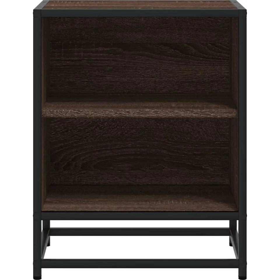 vidaXL Nachtkastjes 2 st 40x31x50cm bewerkt hout en metaal bruin eiken, foto 4