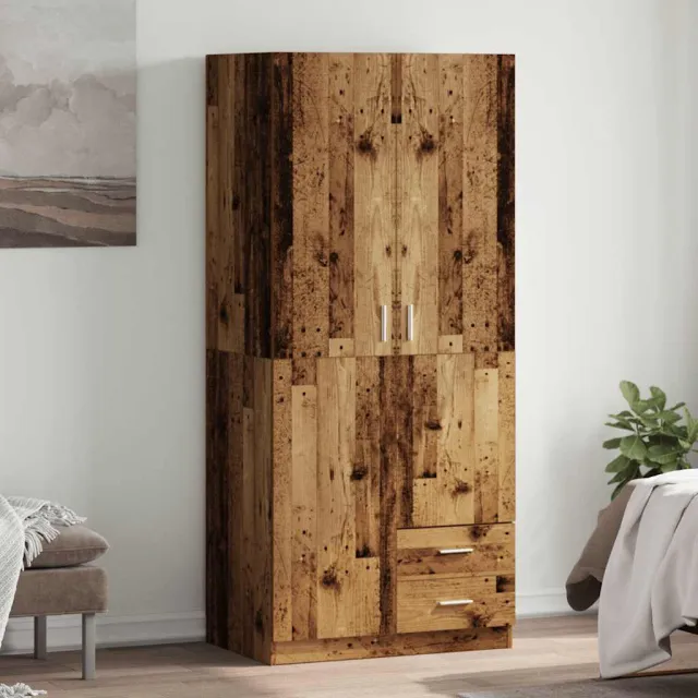 vidaXL Kledingkast 80x52x180 cm bewerkt hout oud houtkleurig bruin, foto 2