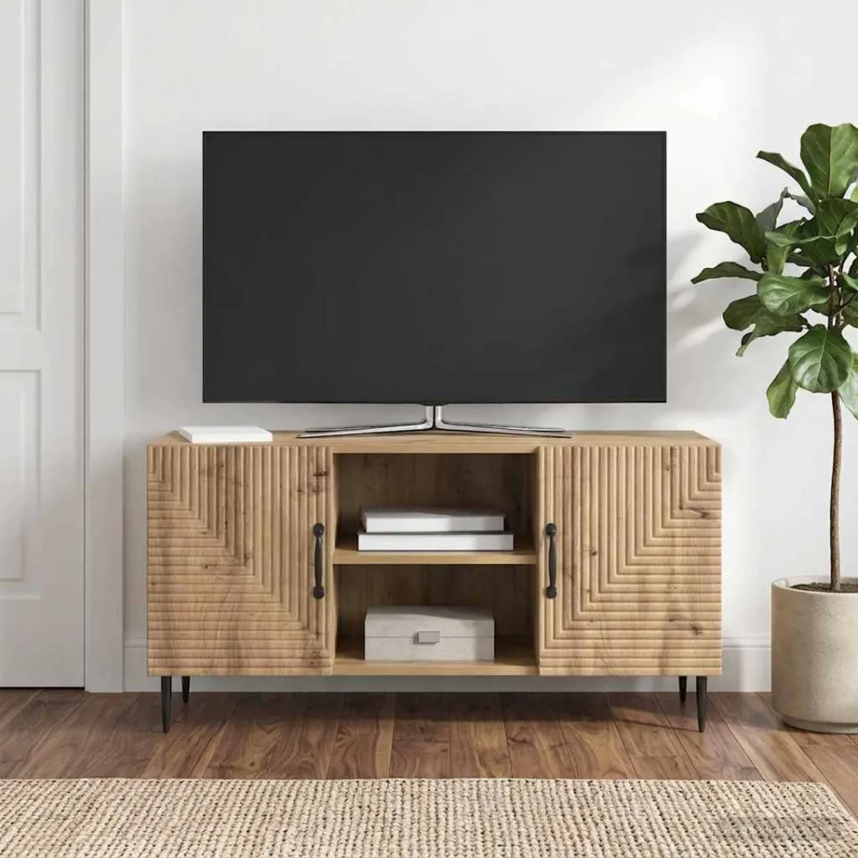 vidaXL TV-kast 102 x 34,5 x 50 cm Artisanaal eiken Bewerkt hout, foto 4