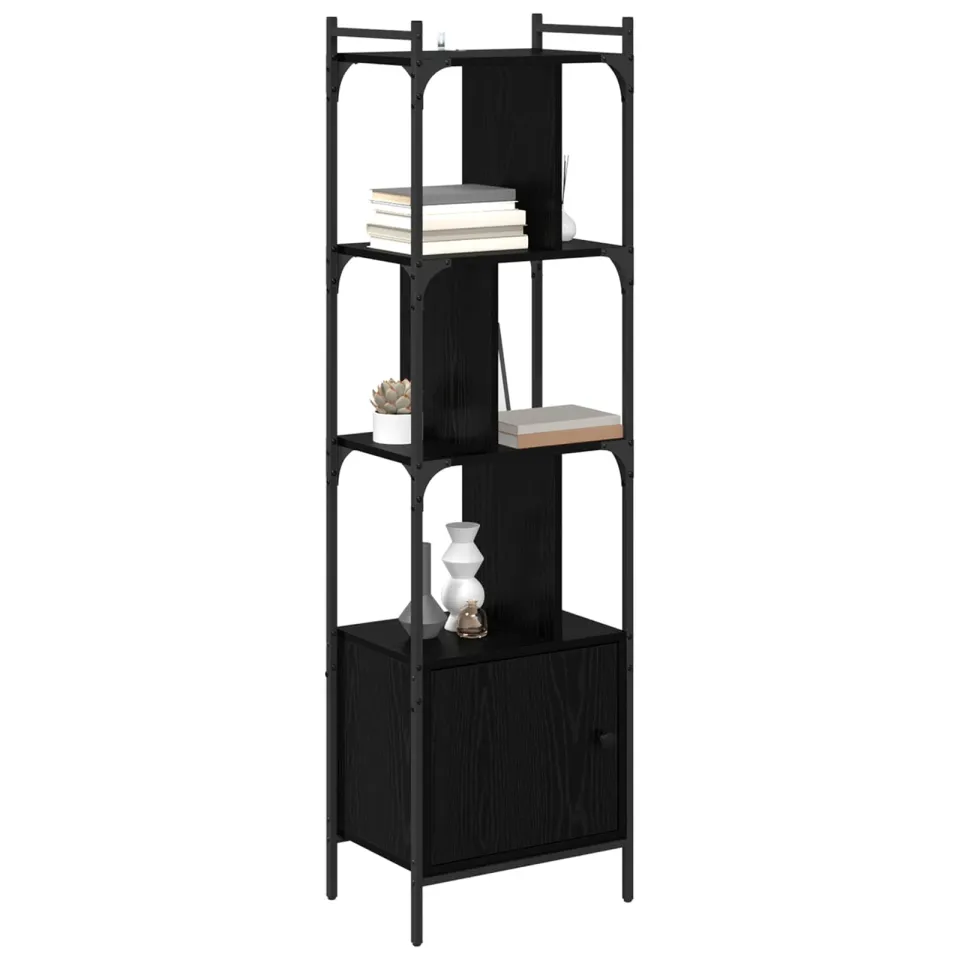 vidaXL Boekenkast 6-laags 44,5 x 30 x 154,5 cm Bewerkt hout Zwart
