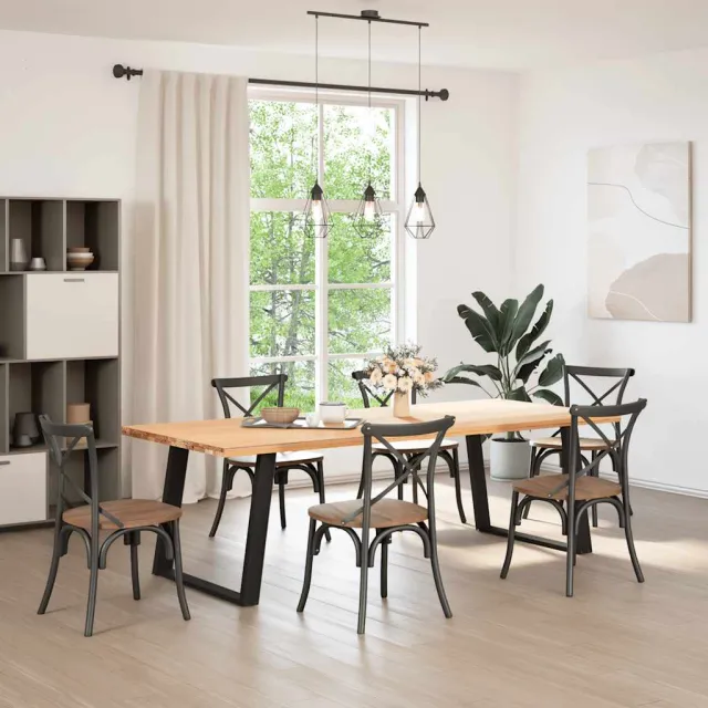 vidaXL Eettafelpoten 2 st U-vormig 90x(72-73) cm staal antraciet Anthraciet