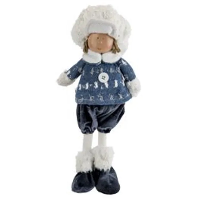 Cosy @ Home Winterkind Remi Blauw 18x12xh42cm Textie