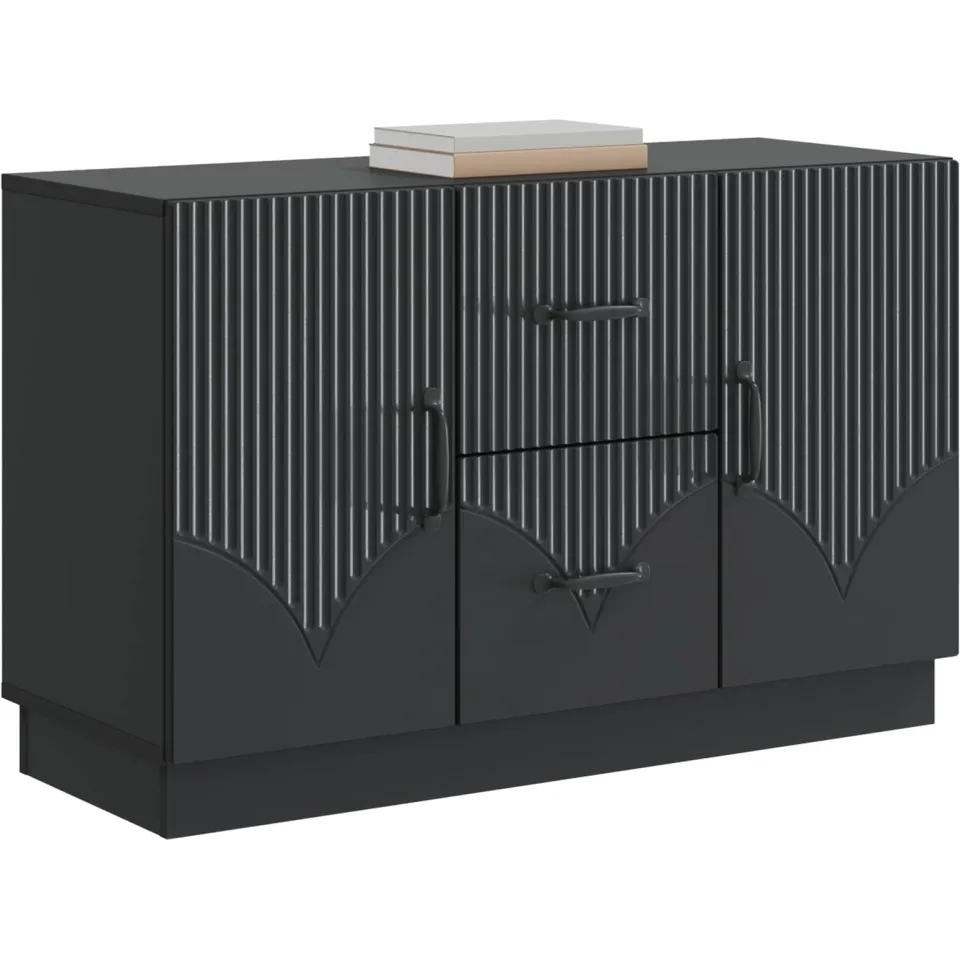 vidaXL Dressoir Zwart 89 x 34,5 x 57 cm Bewerkt hout