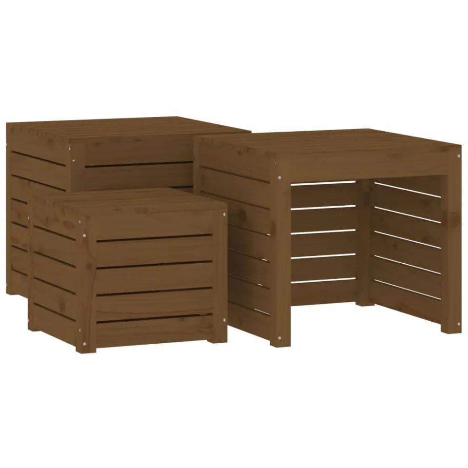 vidaXL 3-delige Tuinboxset massief grenenhout honingbruin bruin, foto 3