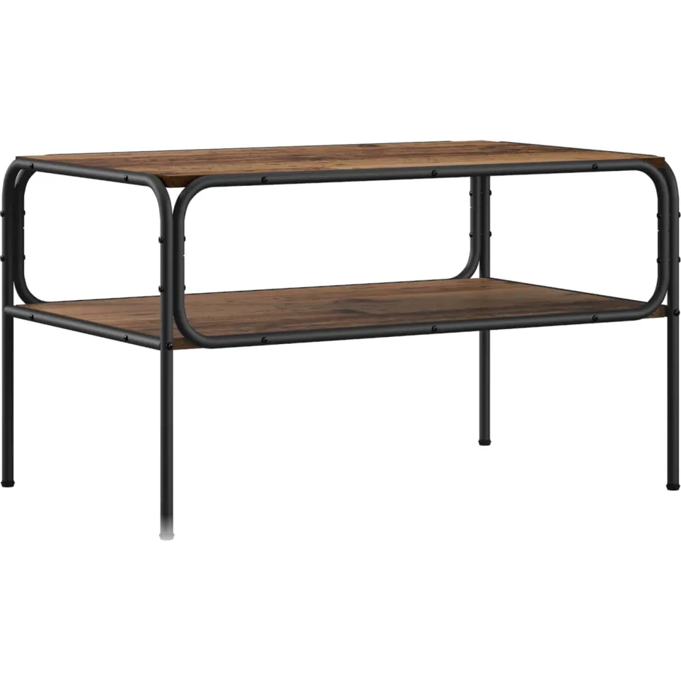 vidaXL Bijzettafel Oud hout 100 x 50 x 46 cm Bewerkt hout bruin, foto 3