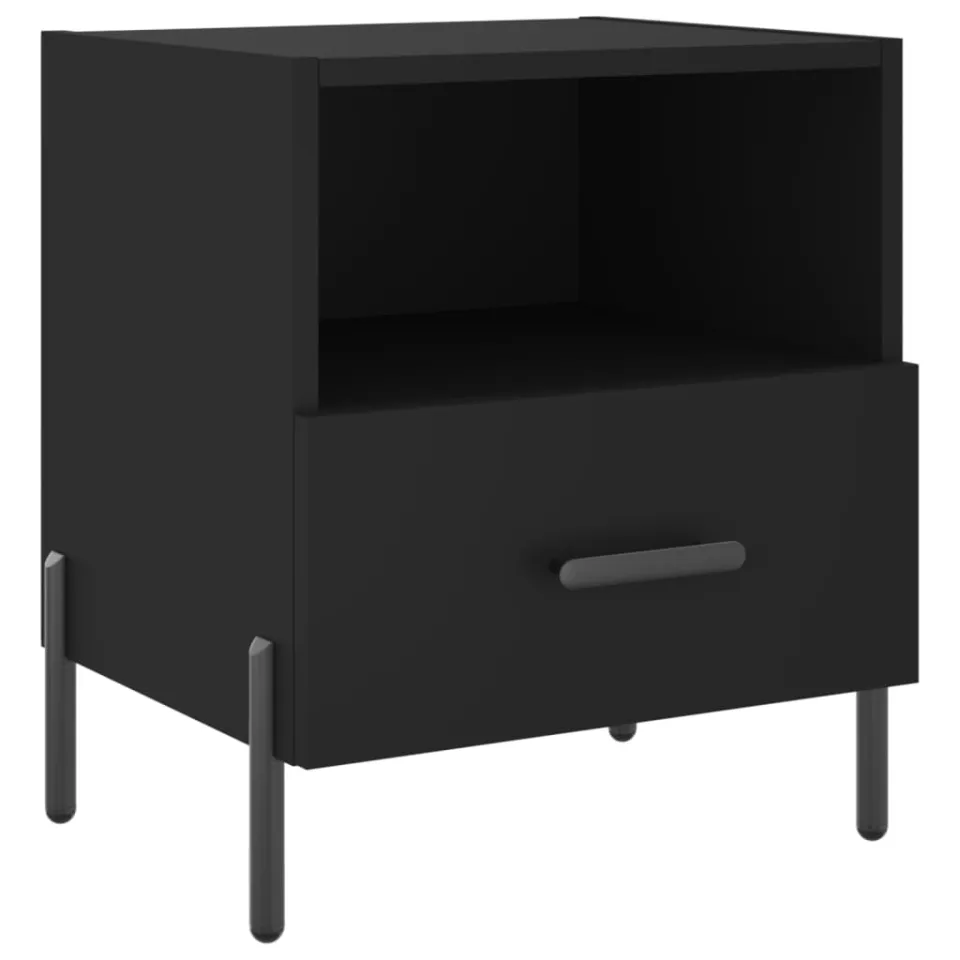 vidaXL Nachtkastjes 2 st 40x35x47,5 cm bewerkt hout zwart, foto 4