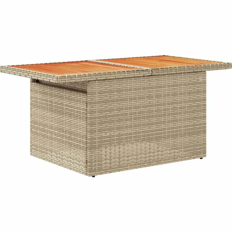vidaXL 7-delige Loungeset met kussens poly rattan acacia beige, foto 3