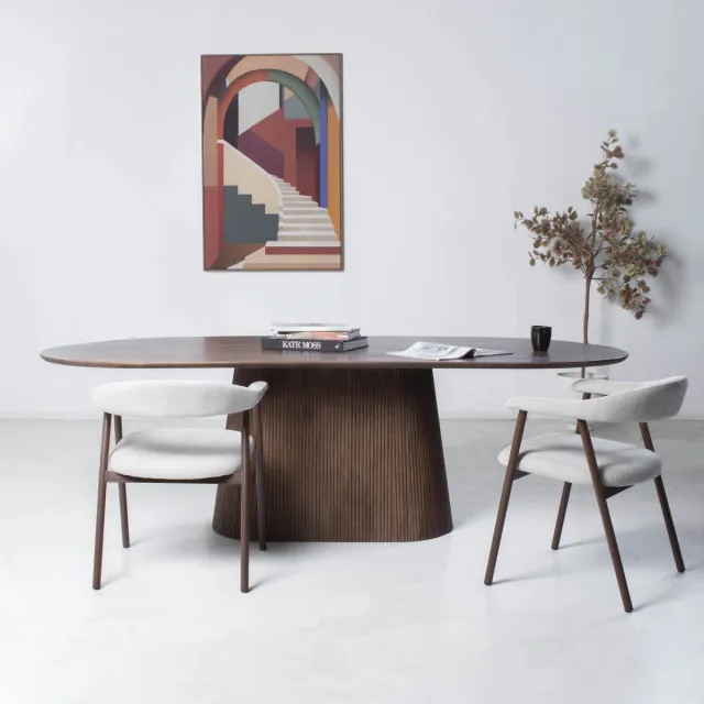 Giga Meubel Eettafel Salvador - Donkerbruin Hout - 240x110x76cm