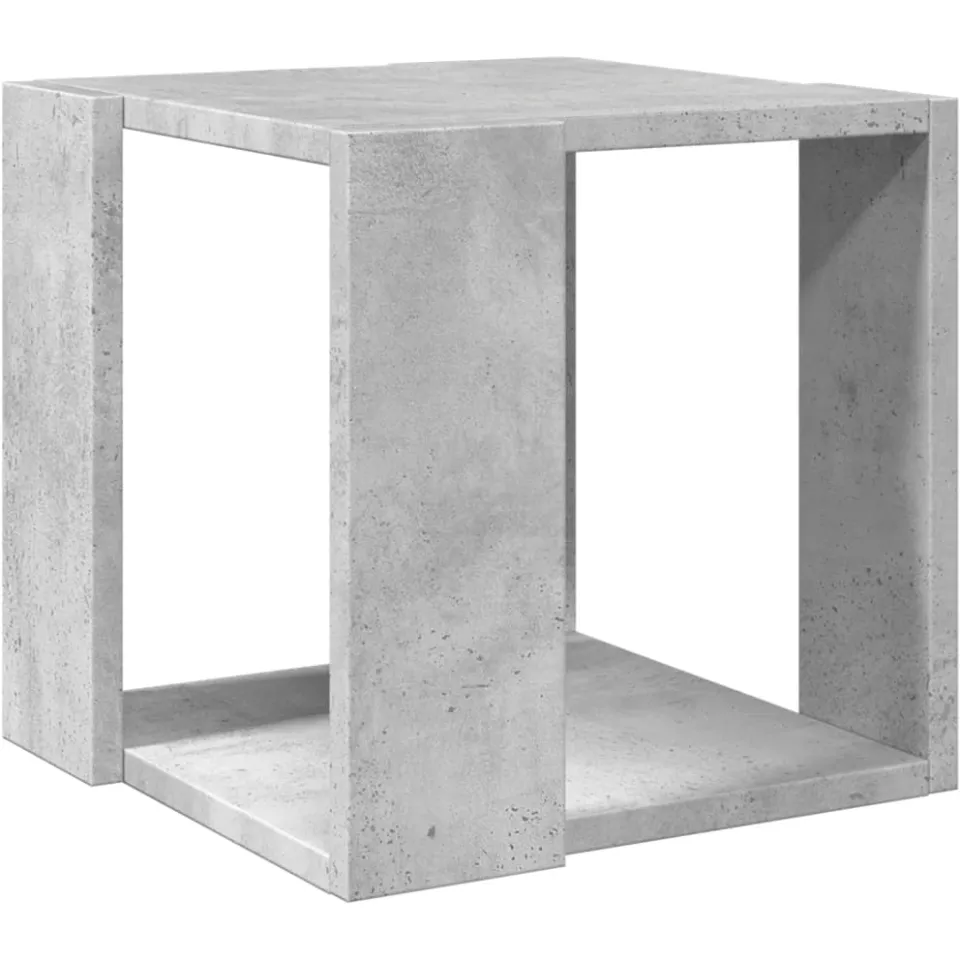 vidaXL Salontafel 32x32x30 cm bewerkt hout betongrijs grijs, foto 3