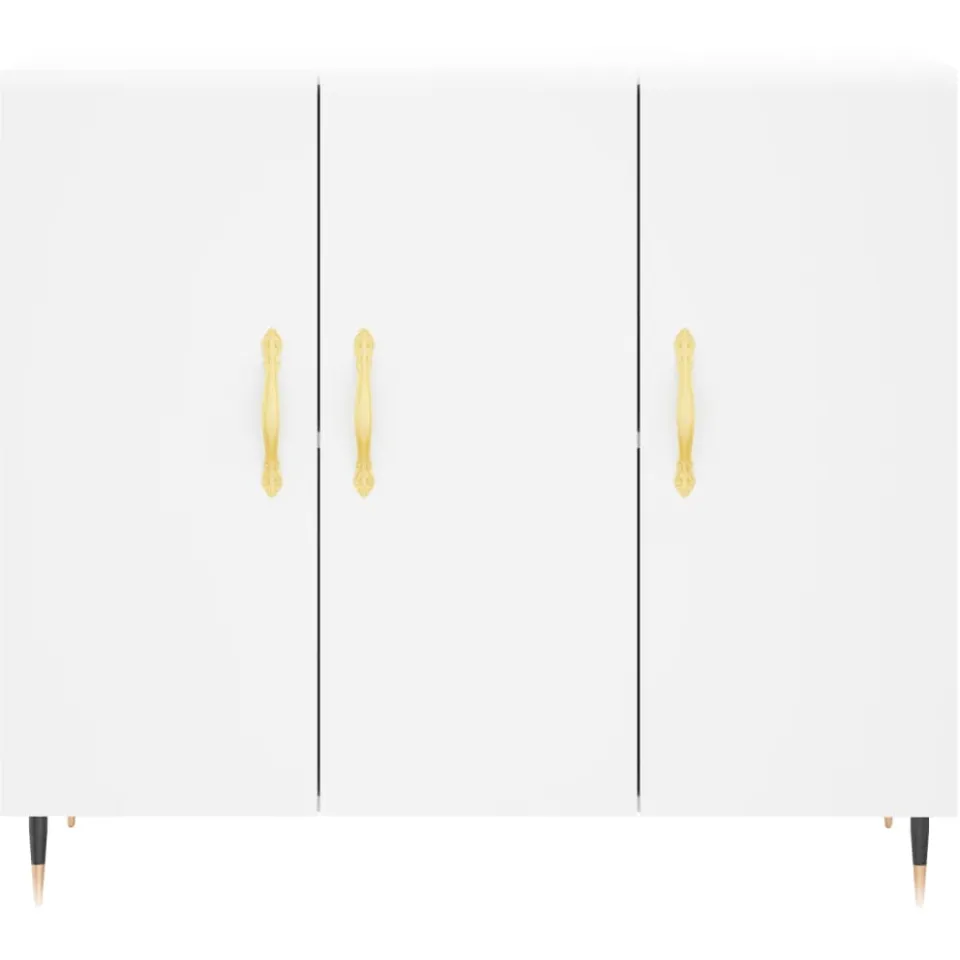 vidaXL Dressoir 90x34x80 cm bewerkt hout wit, foto 4