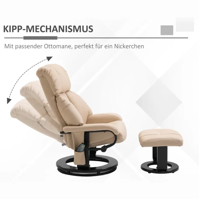YYchan fauteuil met voetenbank - wit - 76 x 80 x 102 cm