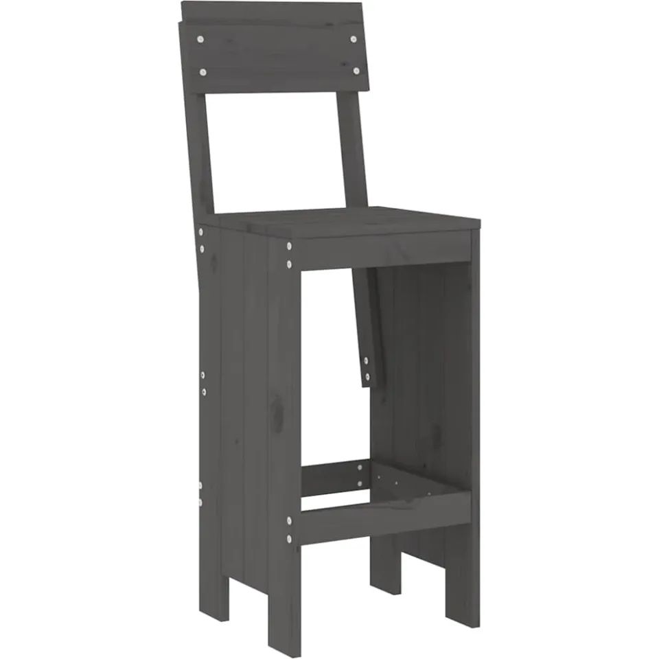 vidaXL 3-delige Tuinbarset massief grenenhout grijs, foto 4