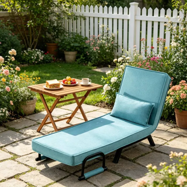 COVREO Fauteuil 65 x 78 x 75 cm blauw, stof met verstelbare rugleuning Blue