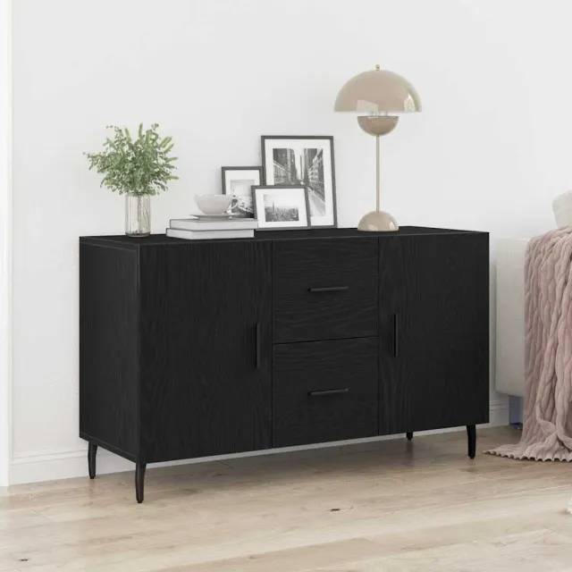 vidaXL Dressoir Zwart Eiken 100 x 36 x 60 cm Bewerkt hout