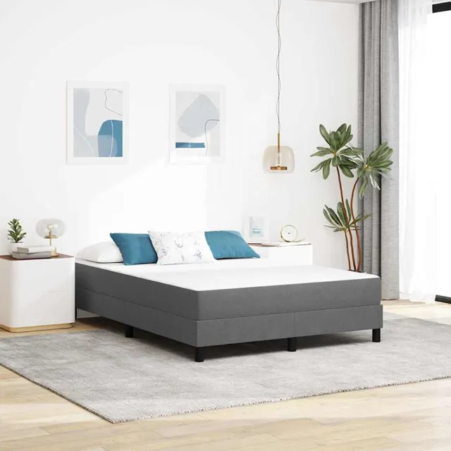vidaXL Bedmatras met matras Lichtgrijs 140 x 200 cm Stof