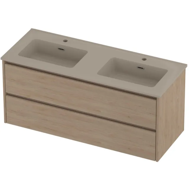 Proline Tribute Badmeubelset Porselein Elegant 120x46x54 cm Mat Crème Cotton Ideal Oak Eiken