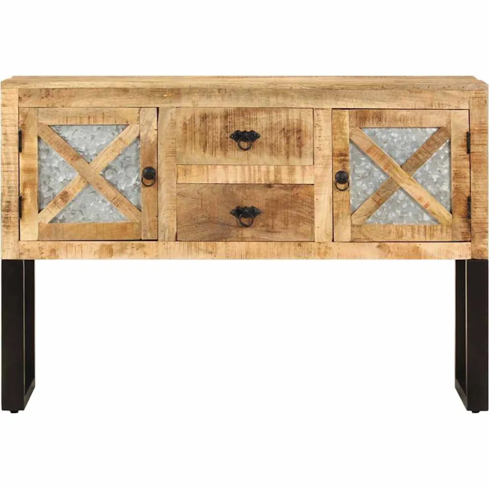 vidaXL Dressoir 110x30x74 cm ruw mangohout bruin, foto 2