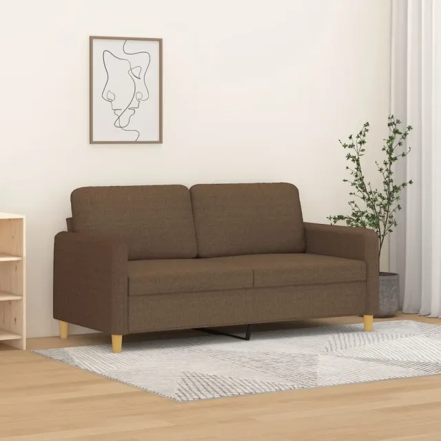 vidaXL Tweezitsbank 140 cm stof bruin