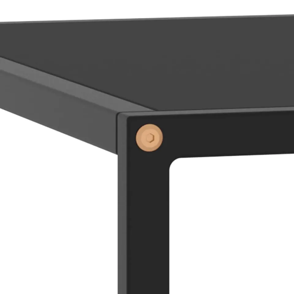 vidaXL Salontafel met zwart glas 80x80x35 cm zwart, foto 4