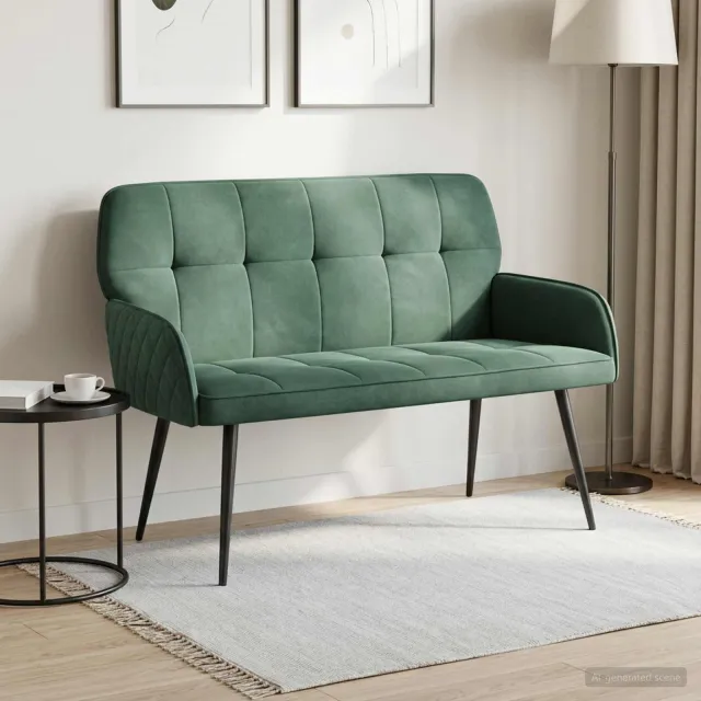 vidaXL 2-zitsbank met metalen poten 2-zits Zeegroen fluweel Sea foam