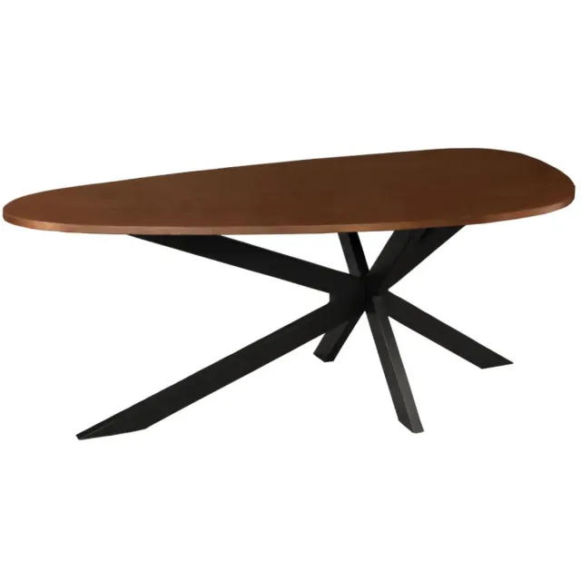 Lizzely Garden & Living Eettafel organisch Jillian 210cm bruin eiken fineer organische eettafel