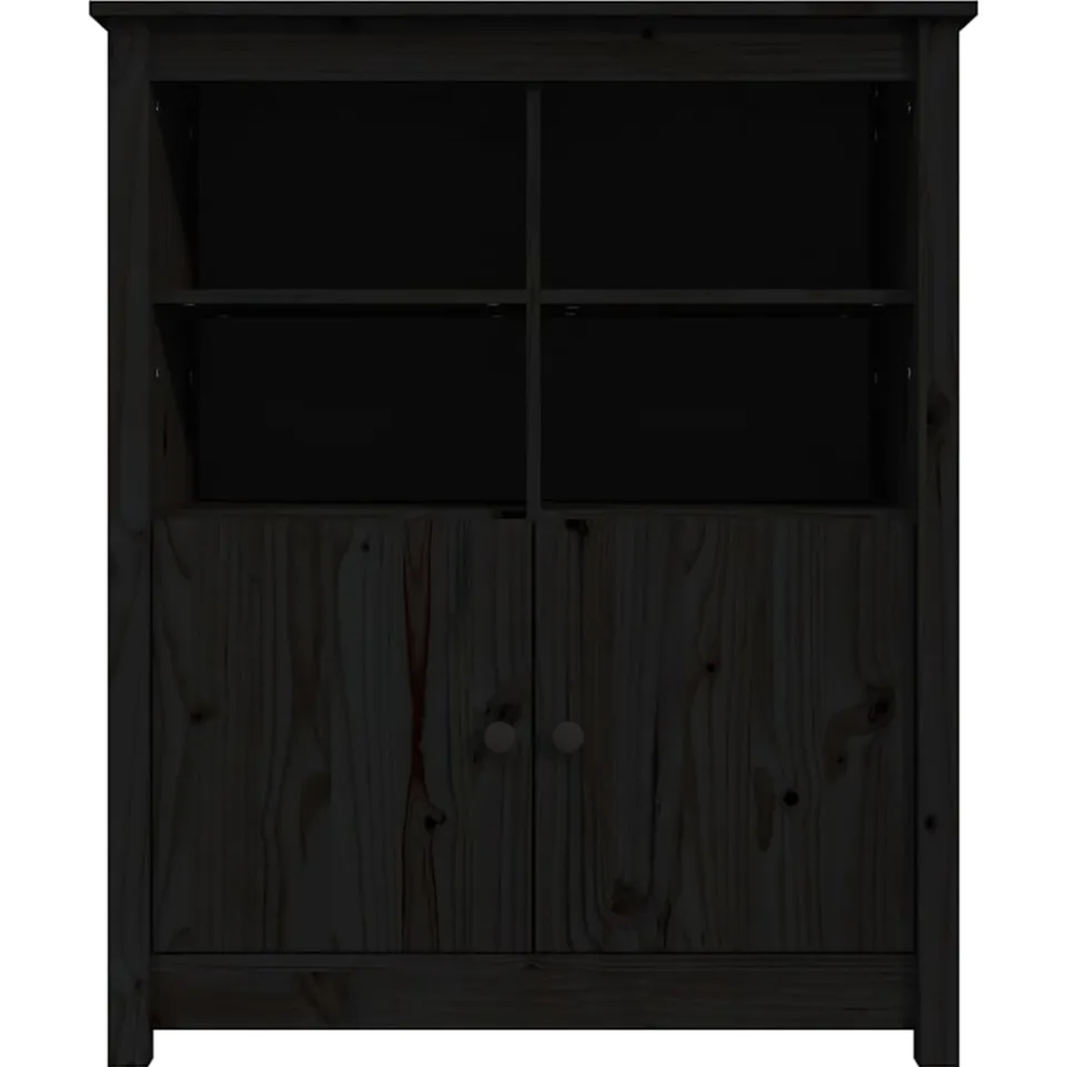 vidaXL Dressoir 83x41,5x100 cm massief grenenhout zwart, foto 3
