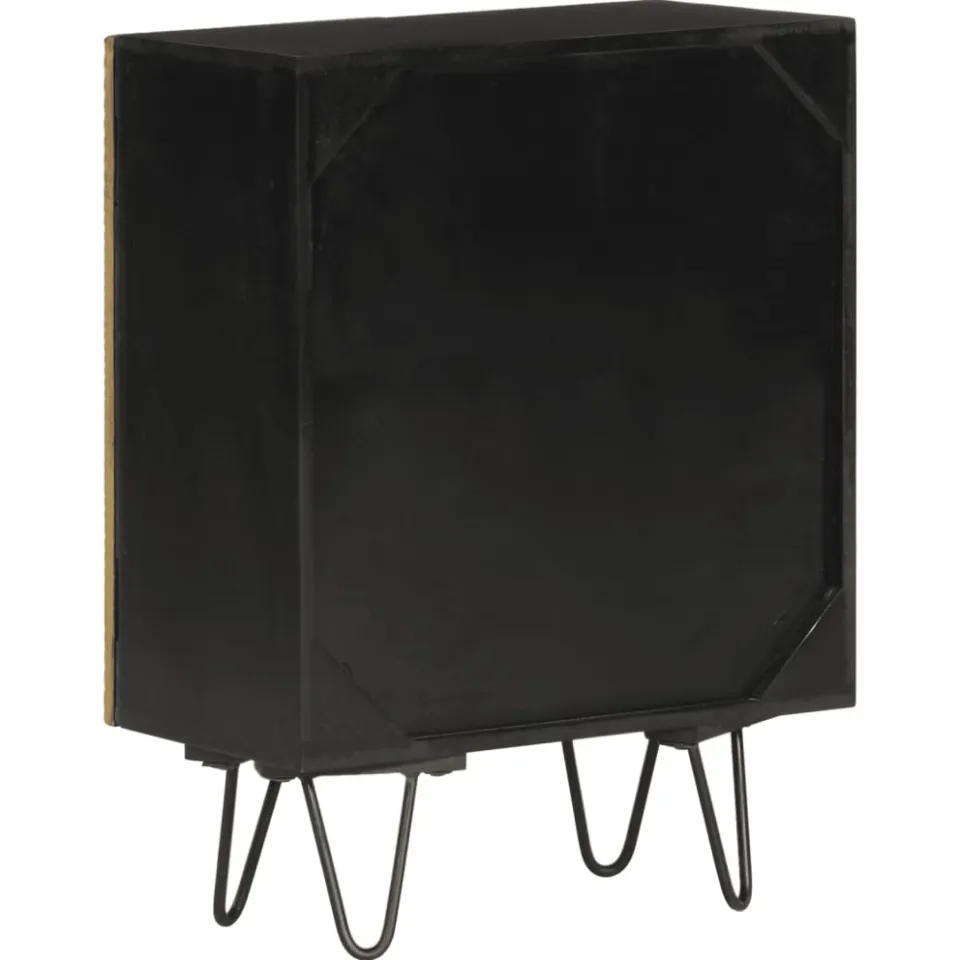 vidaXL Dressoir 55x30x75 cm massief mangohout goud, foto 4