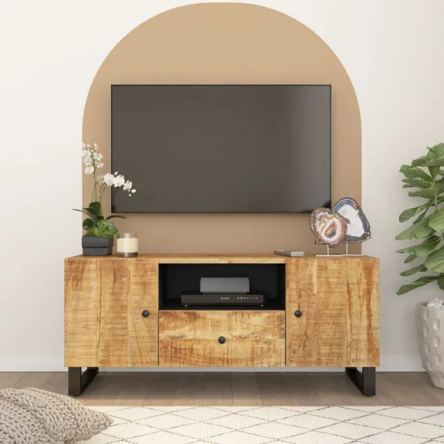 vidaXL Tv-meubel 105x33,5x46 cm massief mangohout en bewerkt hout Bruin
