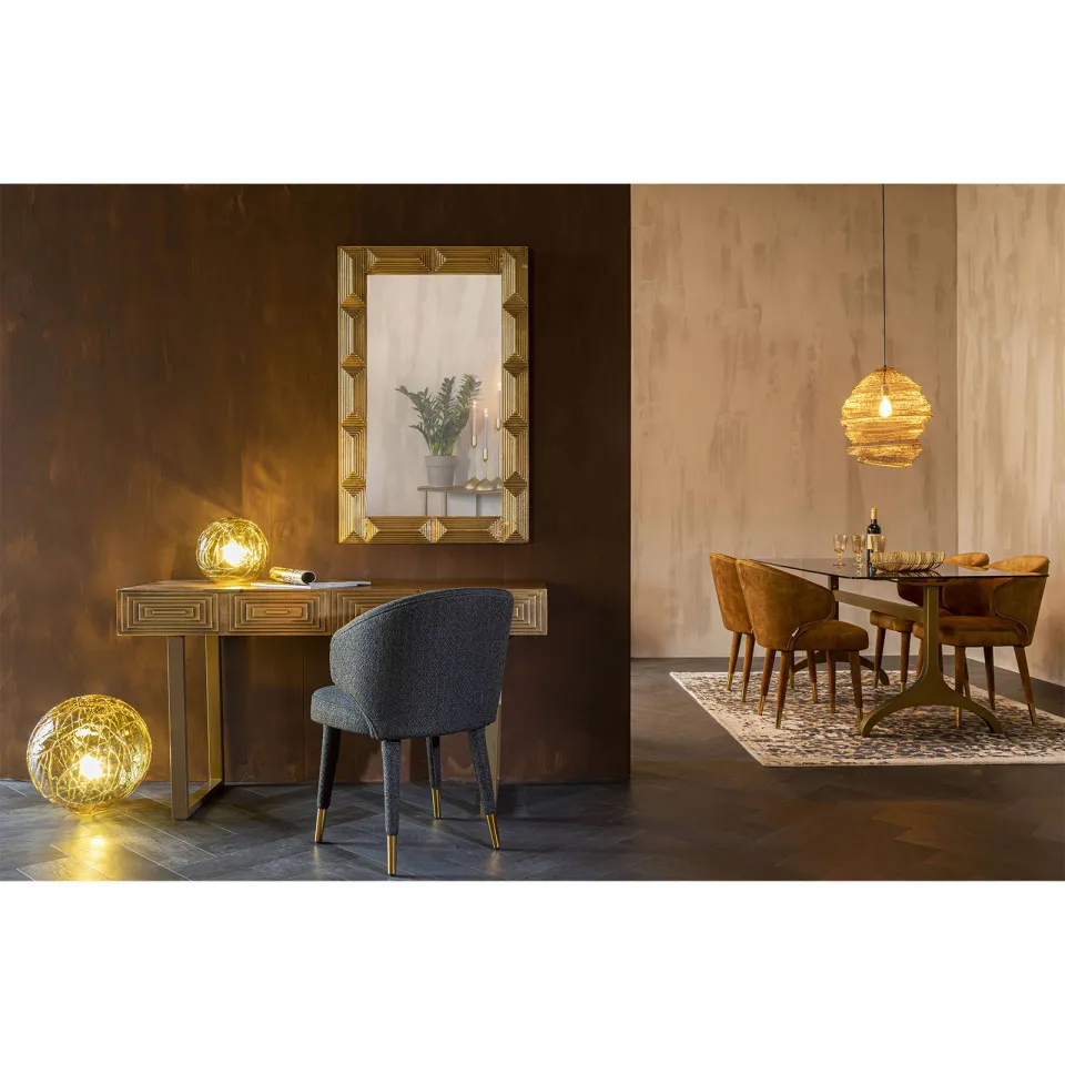 Dutchbone eetkamertafel Sansa (180x90 cm) goud, foto 5