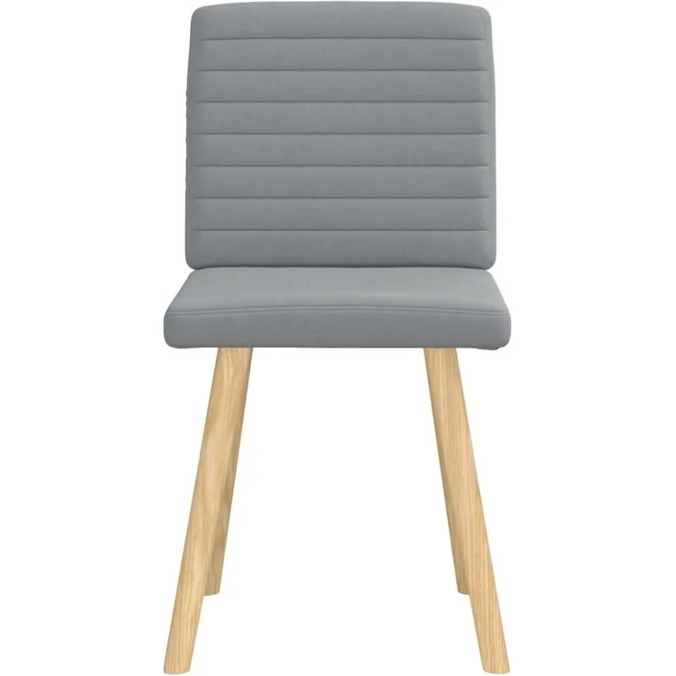vidaXL Eetkamerstoelen 2 st stof lichtgrijs grijs, foto 4