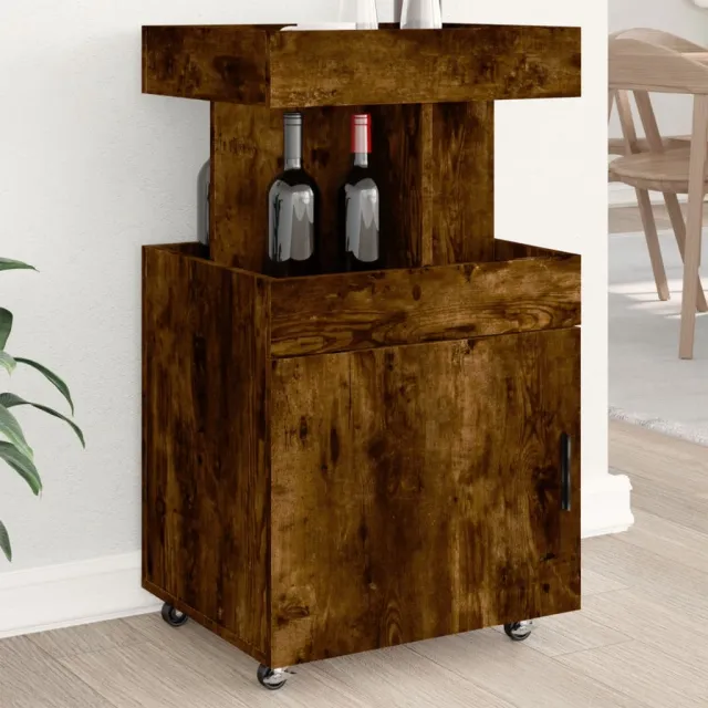 vidaXL Drankkar 50x41x89 cm bewerkt hout gerookt eikenkleurig Bruin