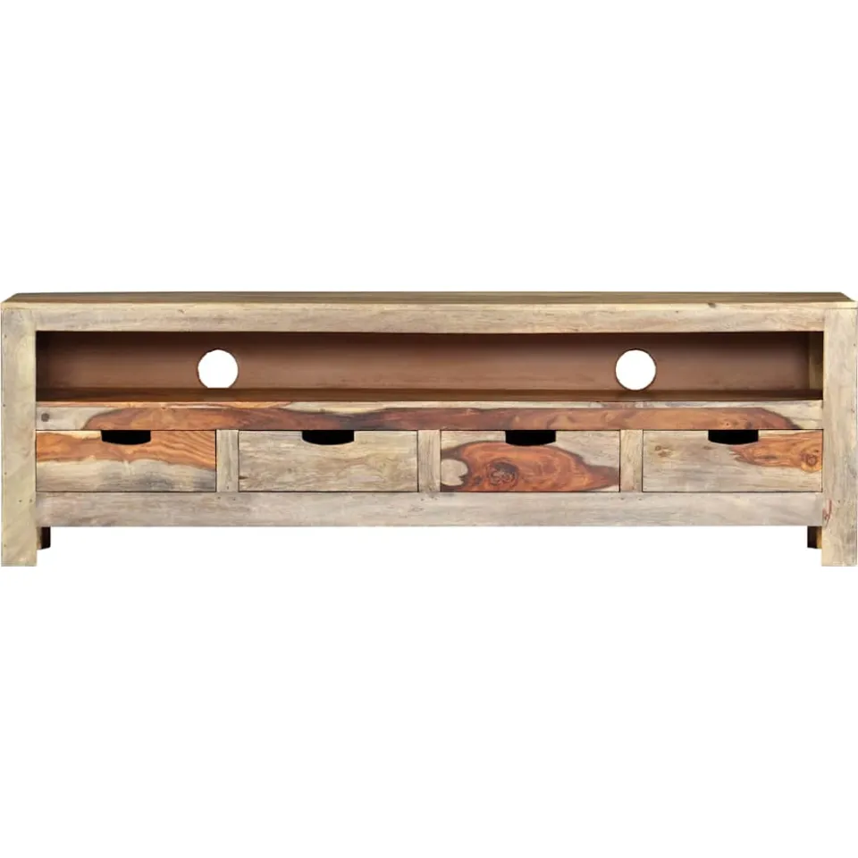 vidaXL TV-meubel 130x30x40 cm massief acaciahout bruin, foto 2