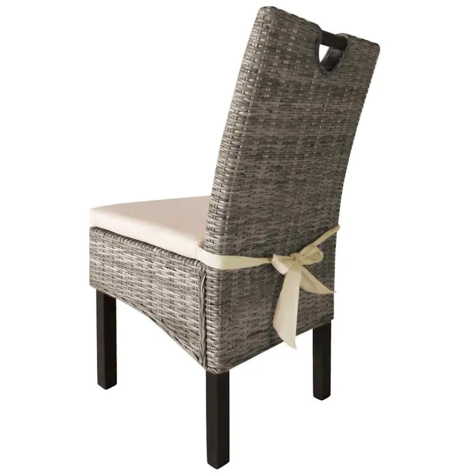 vidaXL Eetkamerstoel Kubu 2 stuks rattan mangohout bruin, foto 3