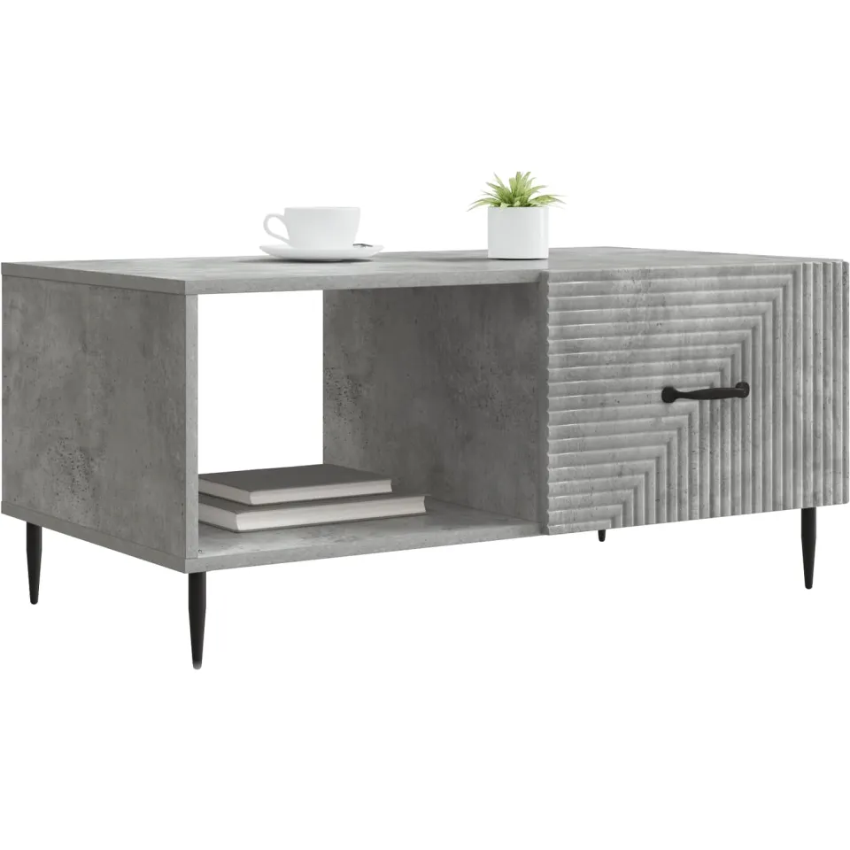 vidaXL Salontafel Betongrijs 90 x 50 x 40 cm Bewerkt hout