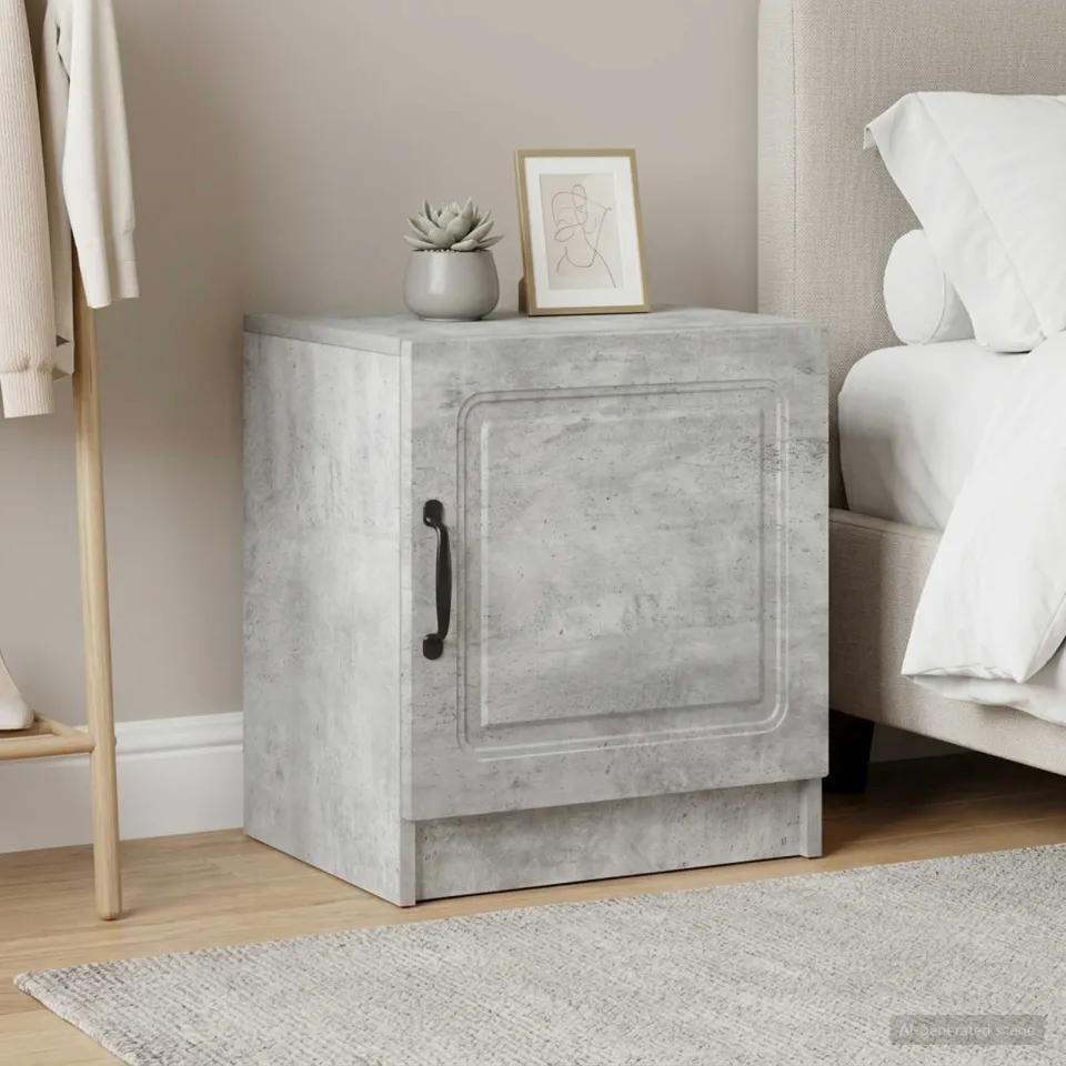 vidaXL Nachtkastje 2 st Betongrijs 43 x 34,5 x 47 cm Bewerkt hout grijs, foto 4
