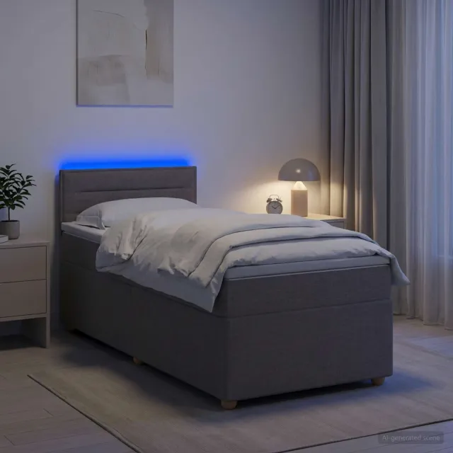 vidaXL Boxspringbed met matras met hoofdeinde Taupe 100 x 200 cm Stof