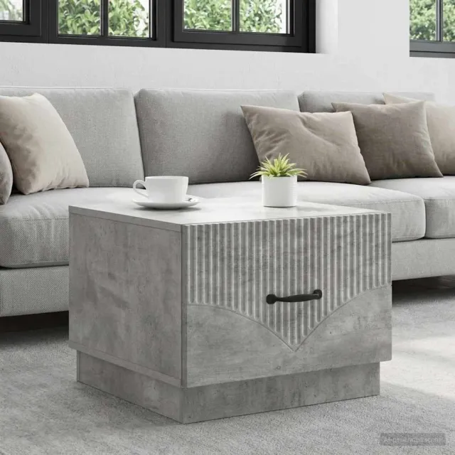 vidaXL Salontafel Betongrijs 49 x 50 x 37 cm Bewerkt hout grijs, foto 2
