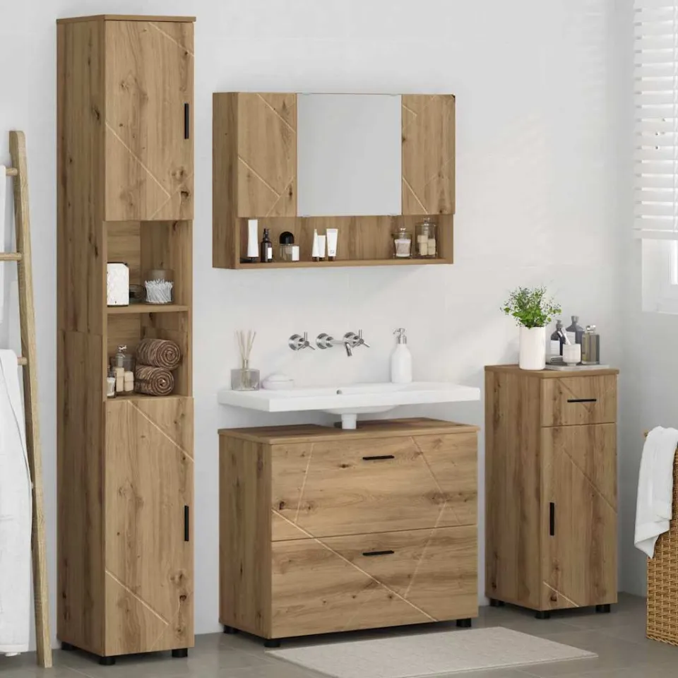 vidaXL Badkamermeubelset 4 st Artisan Eiken 35 x 30 x 192 cm, foto 4