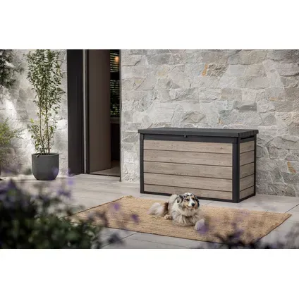 Keter Kussenbox Signature Ashwood - Houtlook - Bruin - 757l - 151,7x72,5x90cm, foto 4