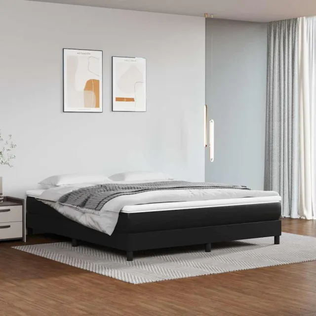 vidaXL Pocketveringmatras medium 180x200x20 cm kunstleer zwart
