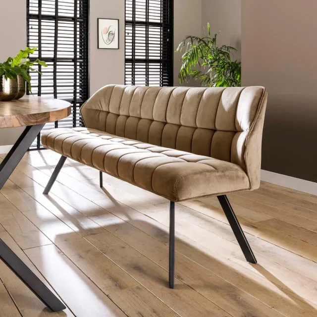 AnLi Style Eetkamerbank raster 180 Champagne