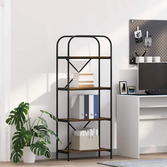 vidaXL Boekenkast 4-laags 60 x 30 x 146 cm Bewerkt hout Gerookt eiken, foto 2