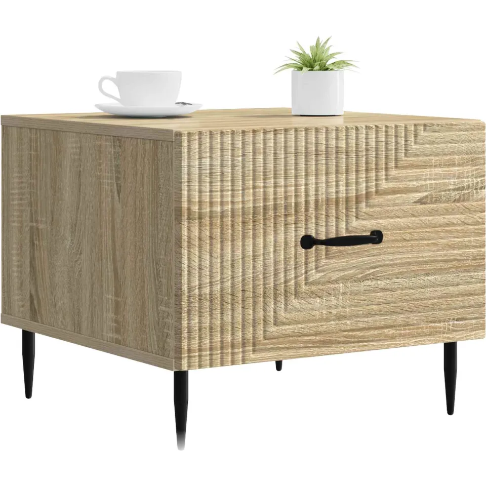 vidaXL Salontafel met lade Sonoma Eiken 49 x 50 x 40 cm Bewerkt hout, foto 2