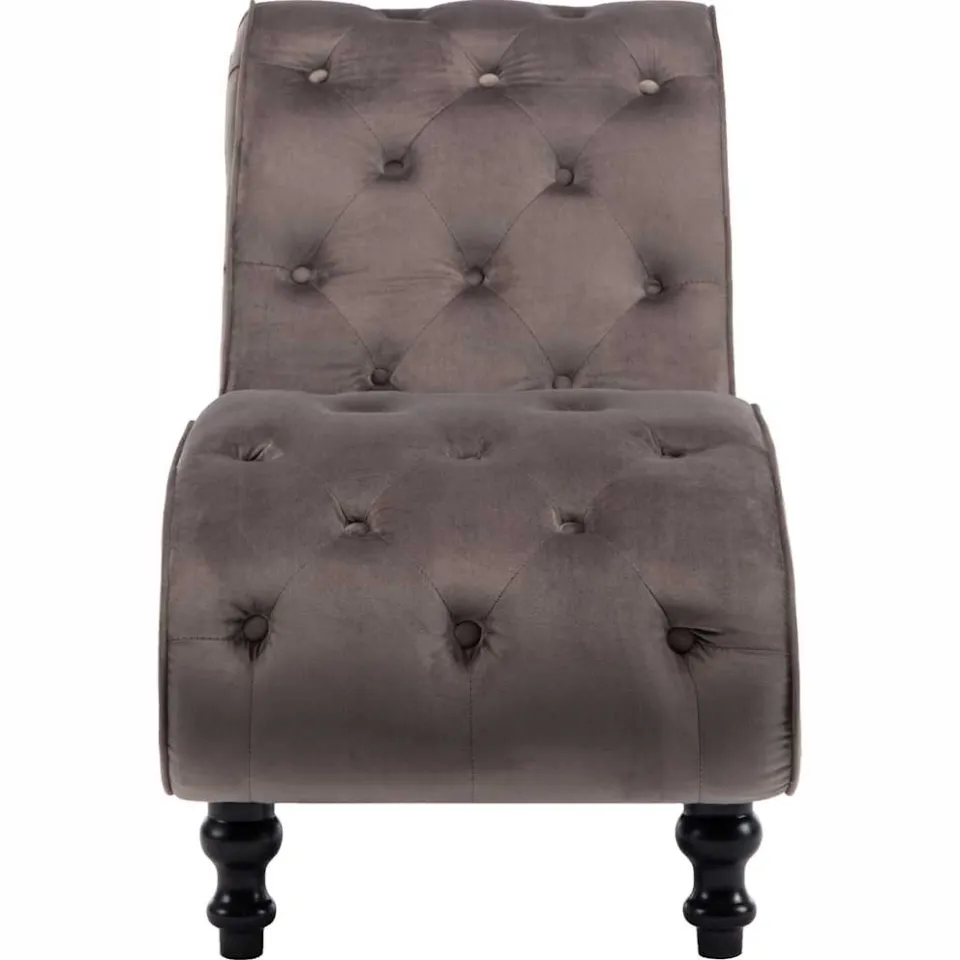 vidaXL Chaise longue fluweel grijs
