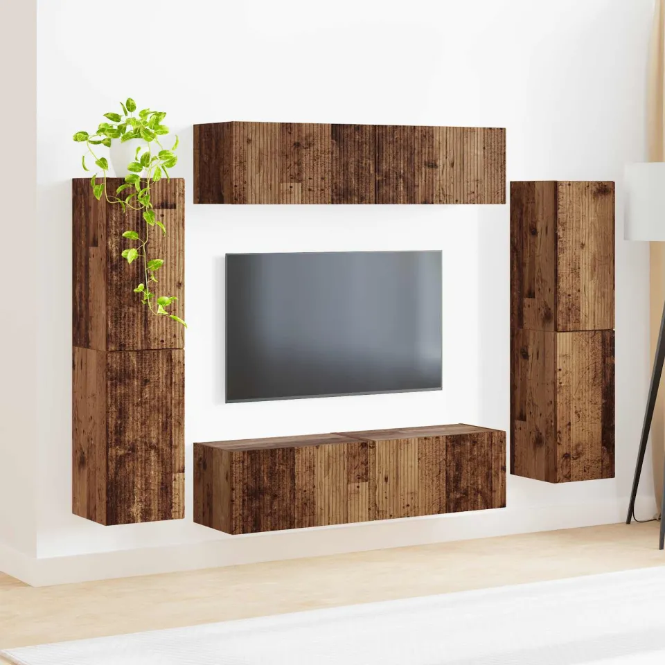 vidaXL Tv-meubelset 8 st 31 x 30 x 60 cm Oud Hout bruin, foto 4