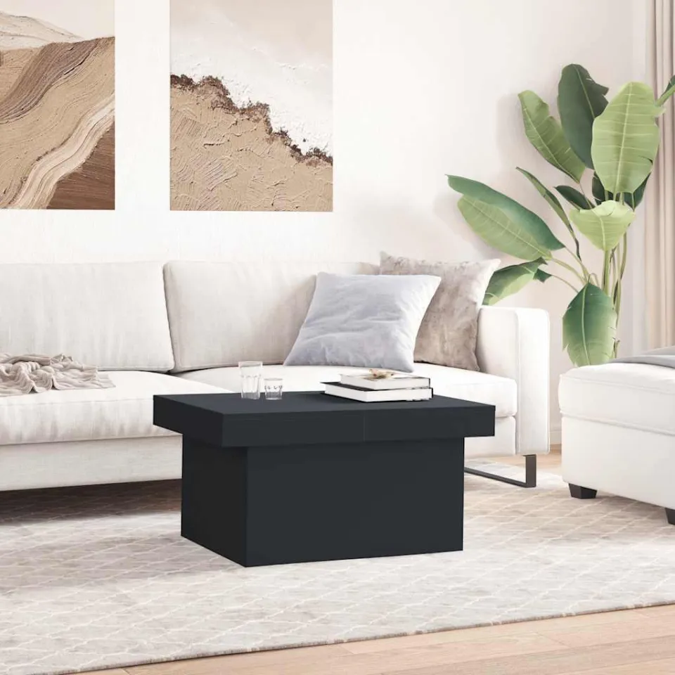 vidaXL Salontafel 100x55x40 cm bewerkt hout zwart, foto 3