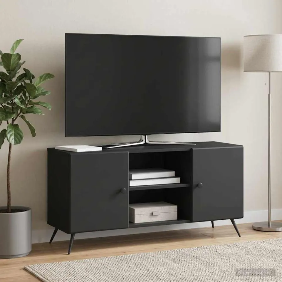 vidaXL TV-kast 102 x 34,5 x 50 cm Zwart Bewerkt hout, foto 4